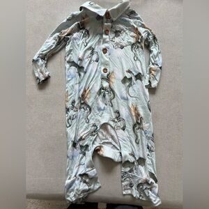 Posh Peanut Dragons 2T snap long romper